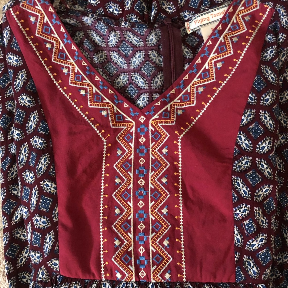 Flying Tomato Red Patterned Dress